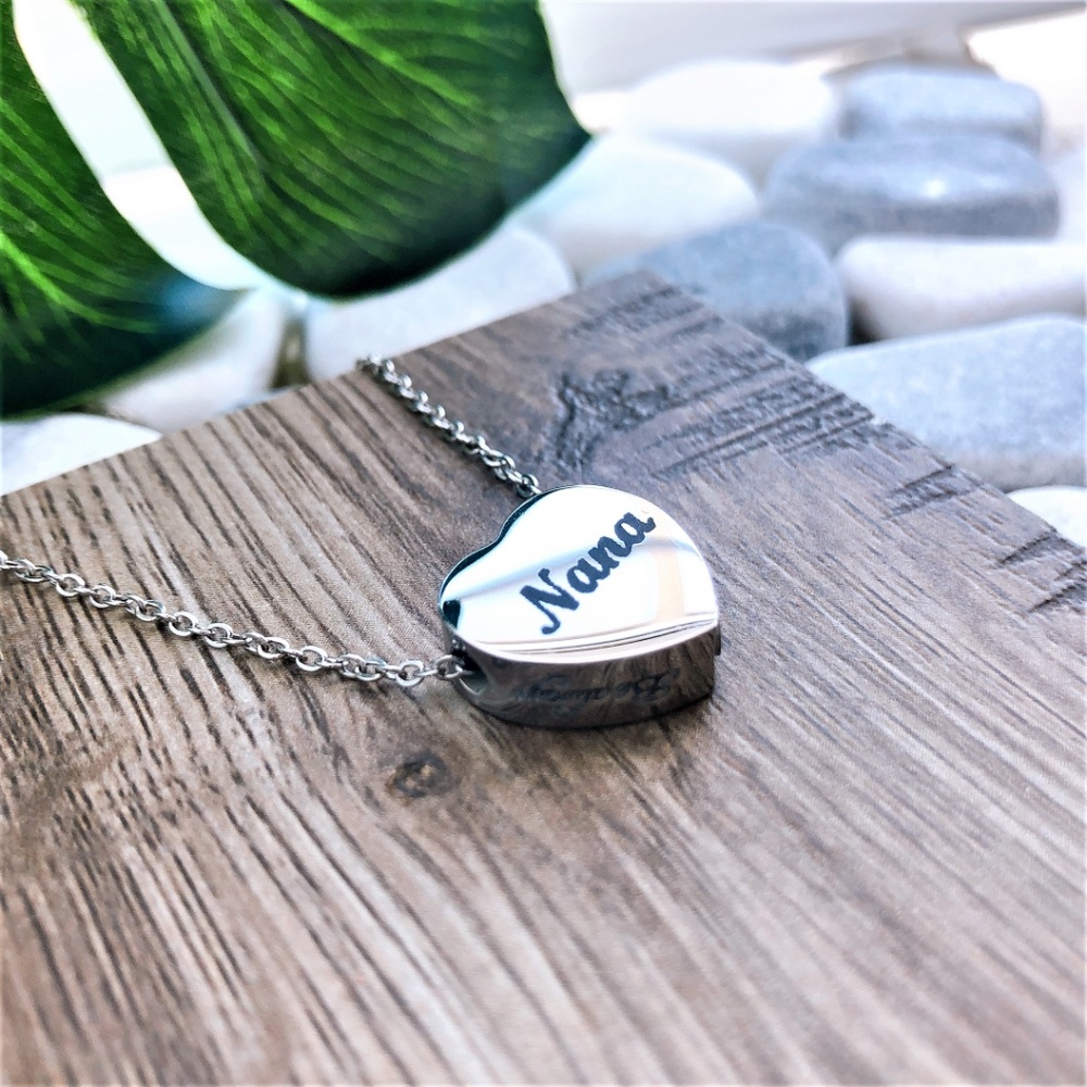Nana Papa Love urn heart ashes cremation necklace - Picture 3 of 7